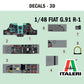 Calcas en 3D de la maqueta del caza italiano Fiat G.91 R en escala 1:48 de Italeri referencia 2645