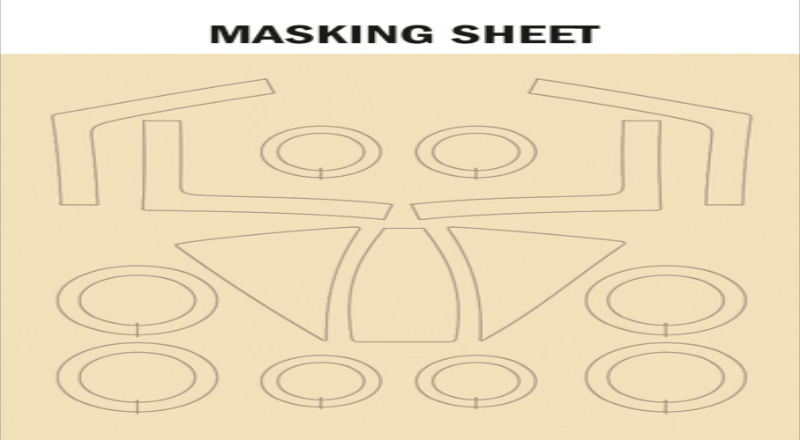 Máscaras de la maqueta del caza italiano Fiat G.91 R en escala 1:48 de Italeri referencia 2645