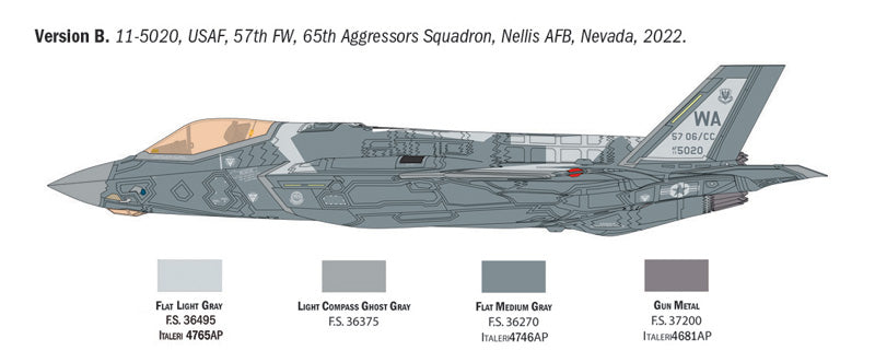 Decoración 2 de la maqueta del caza F-35A en escala 1:48 de Italeri referencia 2836