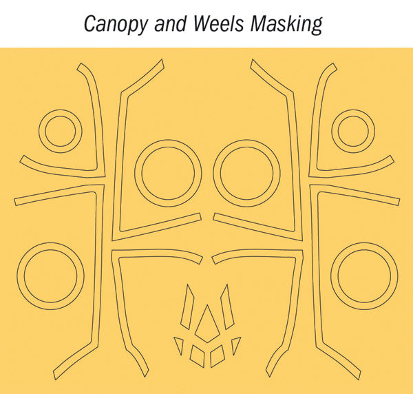 Máscaras de la maqueta del caza F-35A en escala 1:48 de Italeri referencia 2836