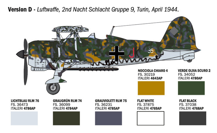 Decoración 4 de la maqueta del caza italiano CR.42 Falco en escala 1:48 de Italeri referencia 2842