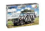 Portada de la caja de la maqueta del coche todoterreno Toyota Landcruiser en escala 1:24 de Italeri referencia 3681