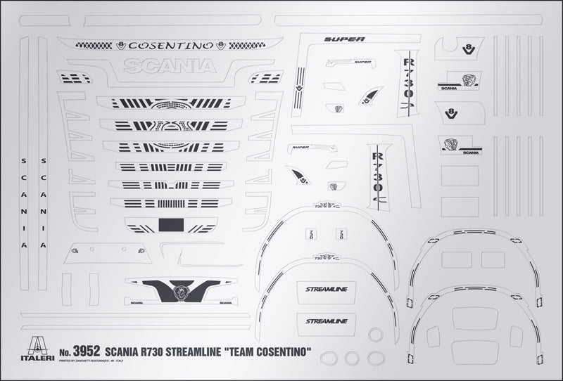 Calcas 2  de la maqueta del camión Scania R730 Stream Line en escala 1:24 de Italeri referencia 3952