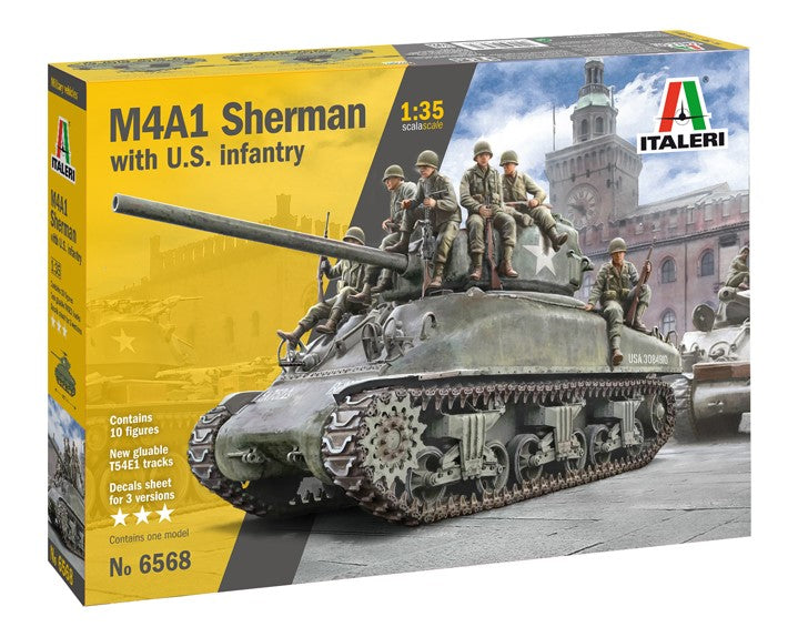 ITALERI (1/35) M4A1 SHERMAN with U.S. Infantry