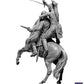Vista trasera de la maqueta de las figuras de un oficial británico a caballo y un guerrero indio atacándole en escala 1:35 de Master Box referencia 35248