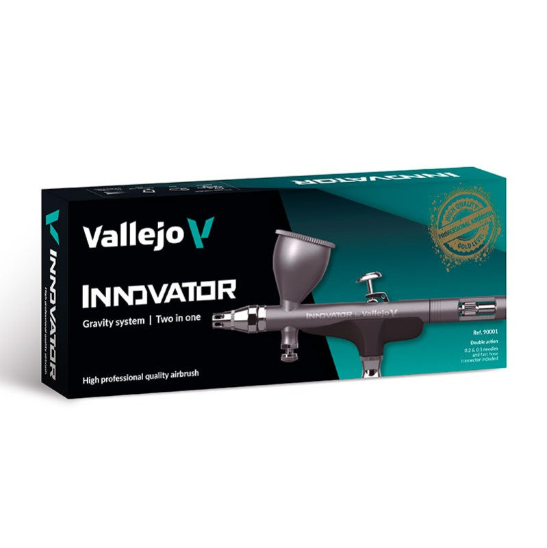 Estuche de presentación del aerógrafo Innovator 2in1 de Vallejo con referencia 90001