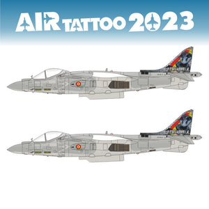 Imagen de insignias españolas para las maquetas del avión AV-8B Harrier II Plus de la 9ª Escuadrilla en el Tiger Meet de la OTAN de 2019 en escala 1:48 de Series Españolas con referencia SE4648