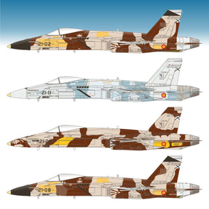 Decoraciones del juego de calcas para F-18 españoles en versión aggressors en escala 1:48 de Series Españolas referencia 1048