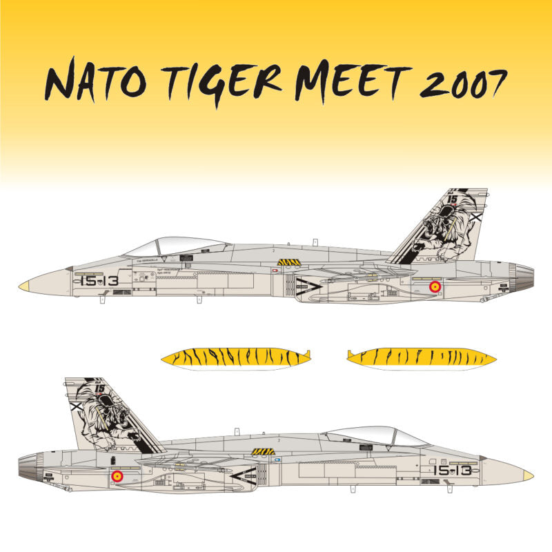 Imagen de insignias españolas para las maquetas del avión EF-18A en el Tiger Meet de la Otan de 2007 en escala 1:72 de Series Españolas con referencia SE2872