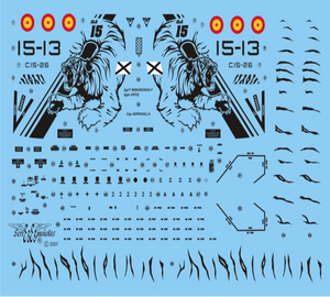 Set de calcas con insignias españolas para las maquetas del avión EF-18A en el Tiger Meet de la OTAN de 2007 en escala 1:72 de Series Españolas con referencia SE2872