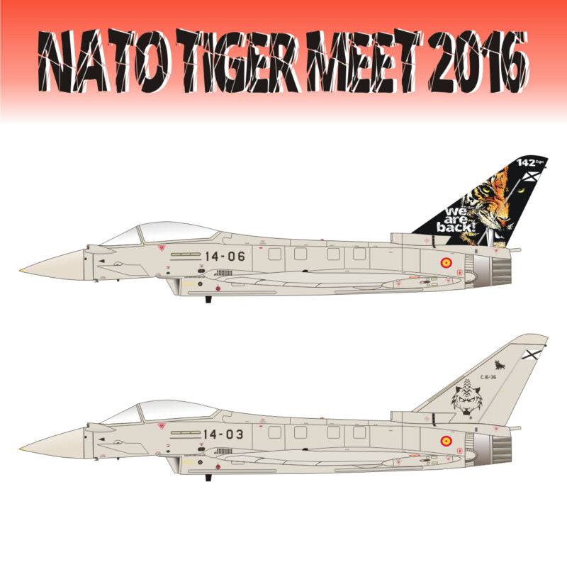 Imagen de insignias españolas para las maquetas del avión Eurofighter en el Tiger Meet de la Otan de 2016 en escala 1:48 de Series Españolas con referencia SE3548