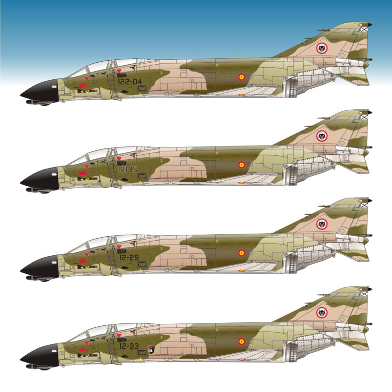 Imagen de insignias para las maquetas del F-4C Phantom de los escuadrones 121 y 122 del Ala 12 en escala 1:48 de Series Españolas con referencia SE848