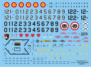 Set de calcas con insignias para las maquetas del F-4C Phantom de los escuadrones 121 y 122 del Ala 12 en escala 1:32 de Series Españolas con referencia SE832