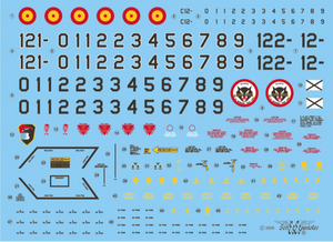 Set de calcas con insignias para las maquetas del F-4C Phantom de los escuadrones 121 y 122 del Ala 12 en escala 1:48 de Series Españolas con referencia SE848