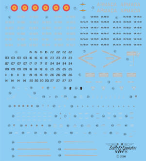 Insignias de los Harrier Españoles de 9ª Escuadrilla en escala 1:72 de Series Españolas con referencia 372