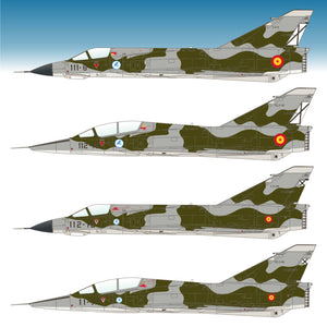 Instrucciones de las calcas para los Mirage III EE y DE españoles en escala 1:72 de Series Españolas referencia 472