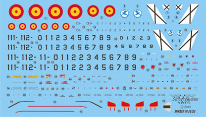 Calcas para los Mirage III EE y DE españoles en escala 1:72 de Series Españolas referencia 472
