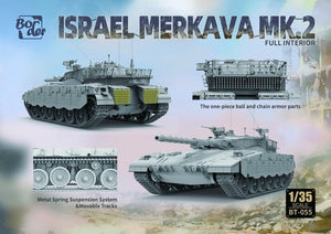 Detalles de exteriores de la maqueta del carro de combate israelí Merkava Mk.2 con interiores en escala 1:35 de Border Model referencia BT-055