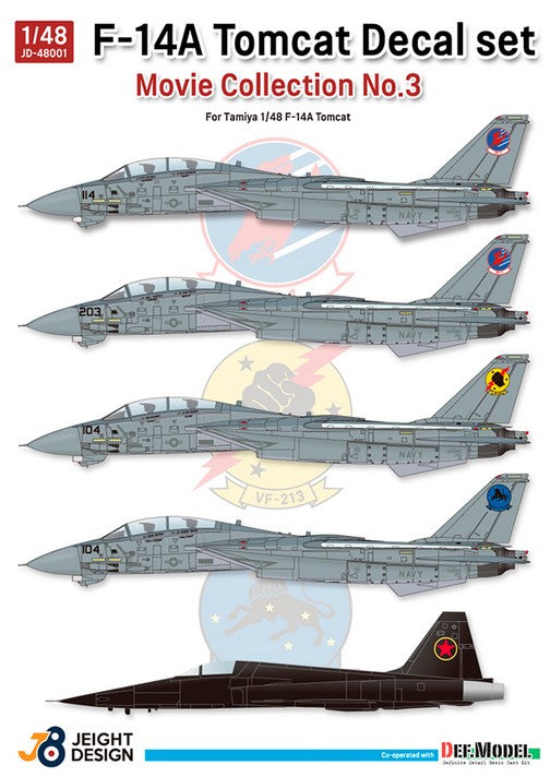 DEF MODEL (1/48) F-14A Tomcat Decal set – Movie Collection No.3