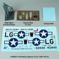Contenido del set de mejora para caza P-51D Mustang en escala 1/48 de Def Model referencia JD48005