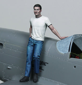 Figura pintada del set de mejora para caza P-51D Mustang en escala 1/48 de Def Model referencia JD48005