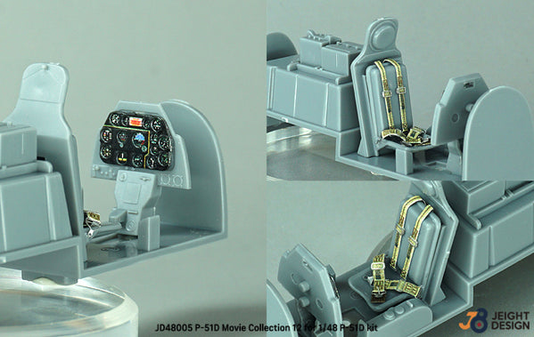 Interiores del set de mejora para caza P-51D Mustang en escala 1/48 de Def Model referencia JD48005