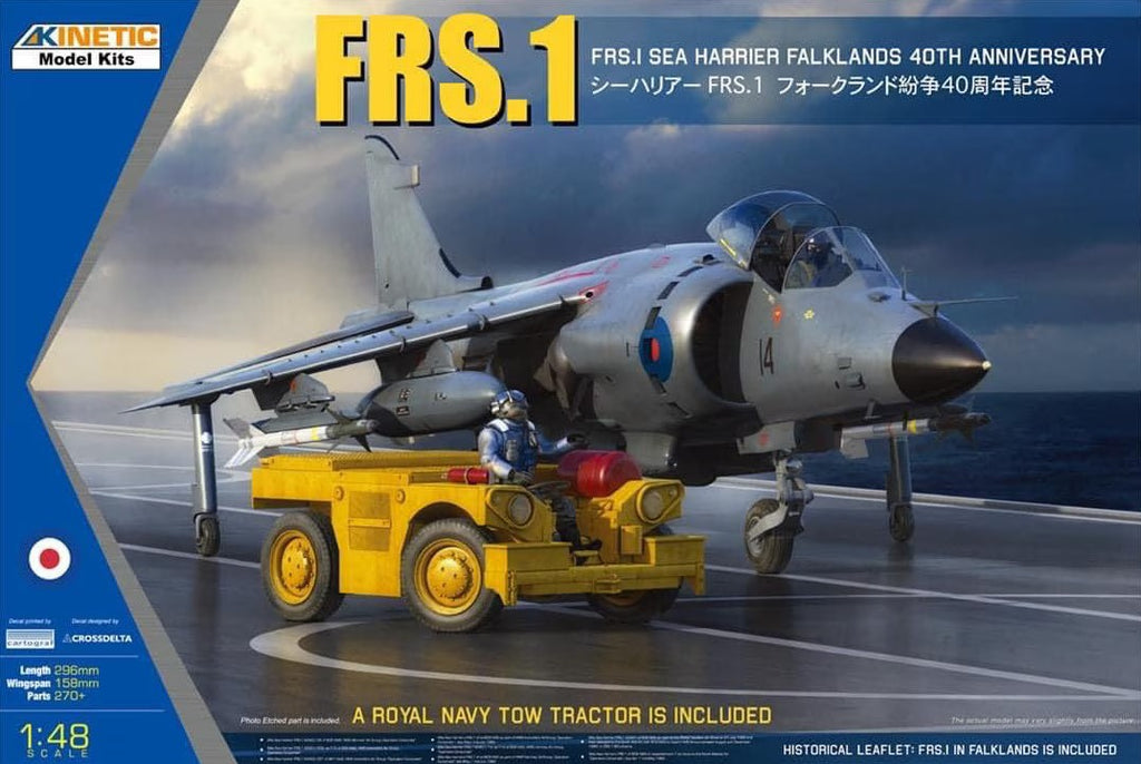 KINETIC (1/48) FRS.1 - Sea Harrier Falklands 40th Anniversary (includes Royal Navy Tow Tractor)