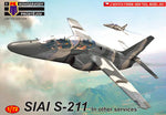 Portada de la caja de la maqueta del caza italiano SIAI S.211 en escala 1:72 del fabricante Kovozavody Prostejov referencia 72347 