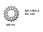 Set de 2 ruedas tensoras para maquetas de tanques alemanes KV-1, KV-2 y Su-152 en escala 1:35 de Friulmodel referencia AW-07