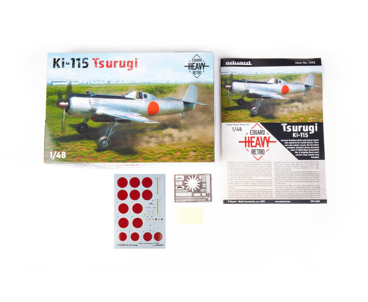 Contenido de la caja de la maqueta del avión japonés Ki-115 Tsurugi en escala 1:35 de Eduard referencia 11192