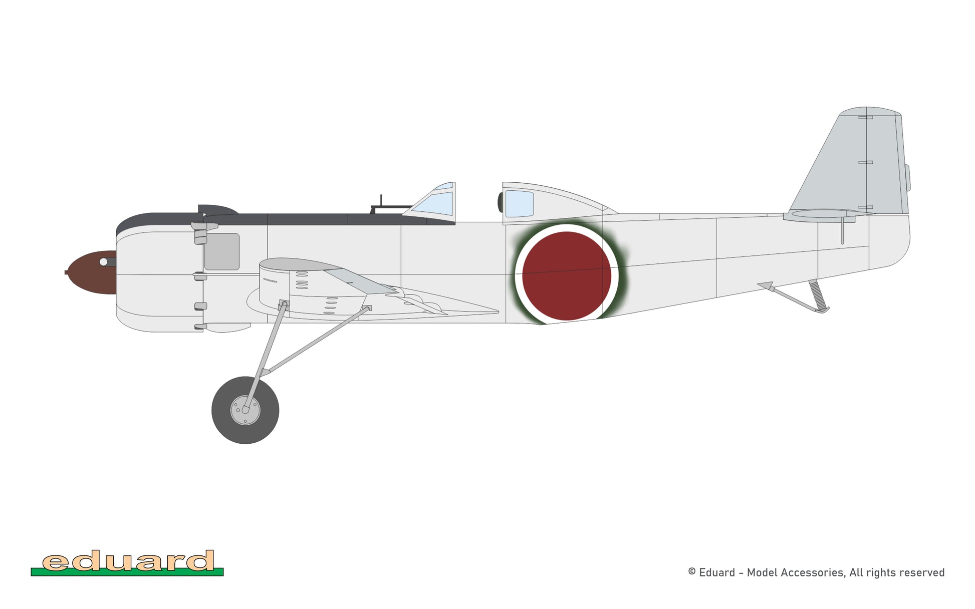 Esquema de camuflaje 2 de la maqueta del avión japonés Ki-115 Tsurugi en escala 1:35 de Eduard referencia 11192