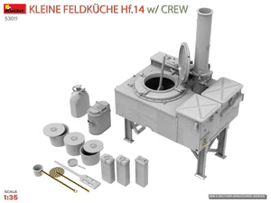 Vista de la cocina de campaña alemana Hf.14 con cocineros en escala 1:35 de Miniart referencia 53011
