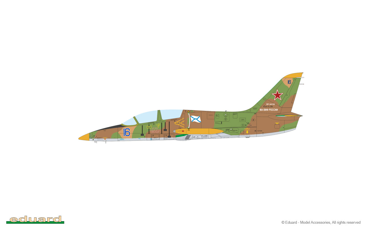 Esquema de pintura 3 de la maqueta del avión de entrenamiento checo L-39C Albatros en escala 1:72 de Eduard referencia 7044