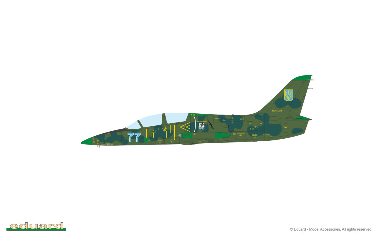Esquema de pintura 4 de la maqueta del avión de entrenamiento checo L-39C Albatros en escala 1:72 de Eduard referencia 7044