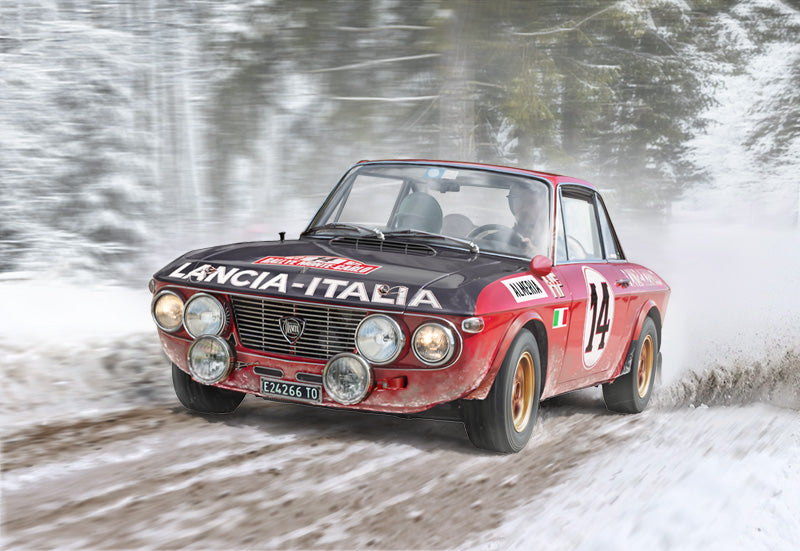 Foto de la maqueta del coche de rally Lancia Fulvia de 1972 en escala 1:24 de Italeri referencia 3670