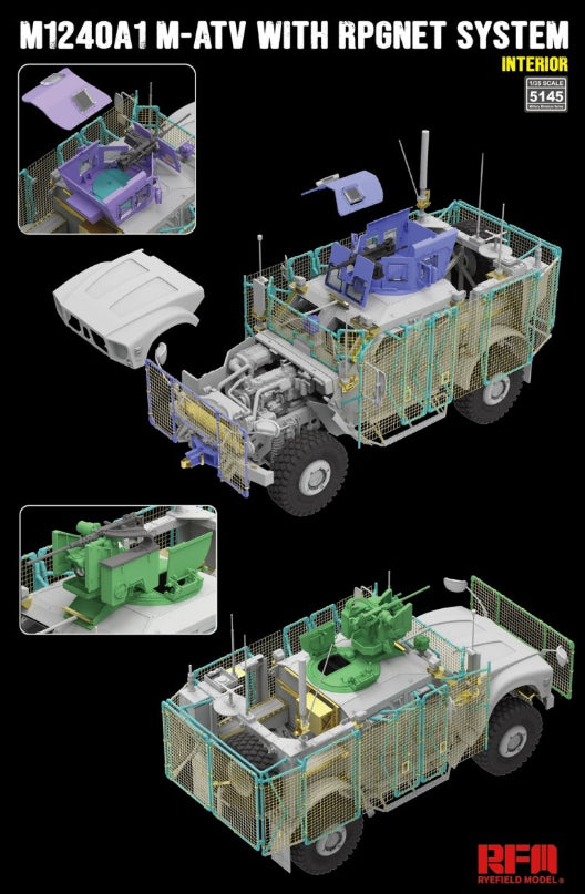 Exteriores de la maqueta del M1240 A1 con mallado en escala 1:35 de RFM referencia 5145