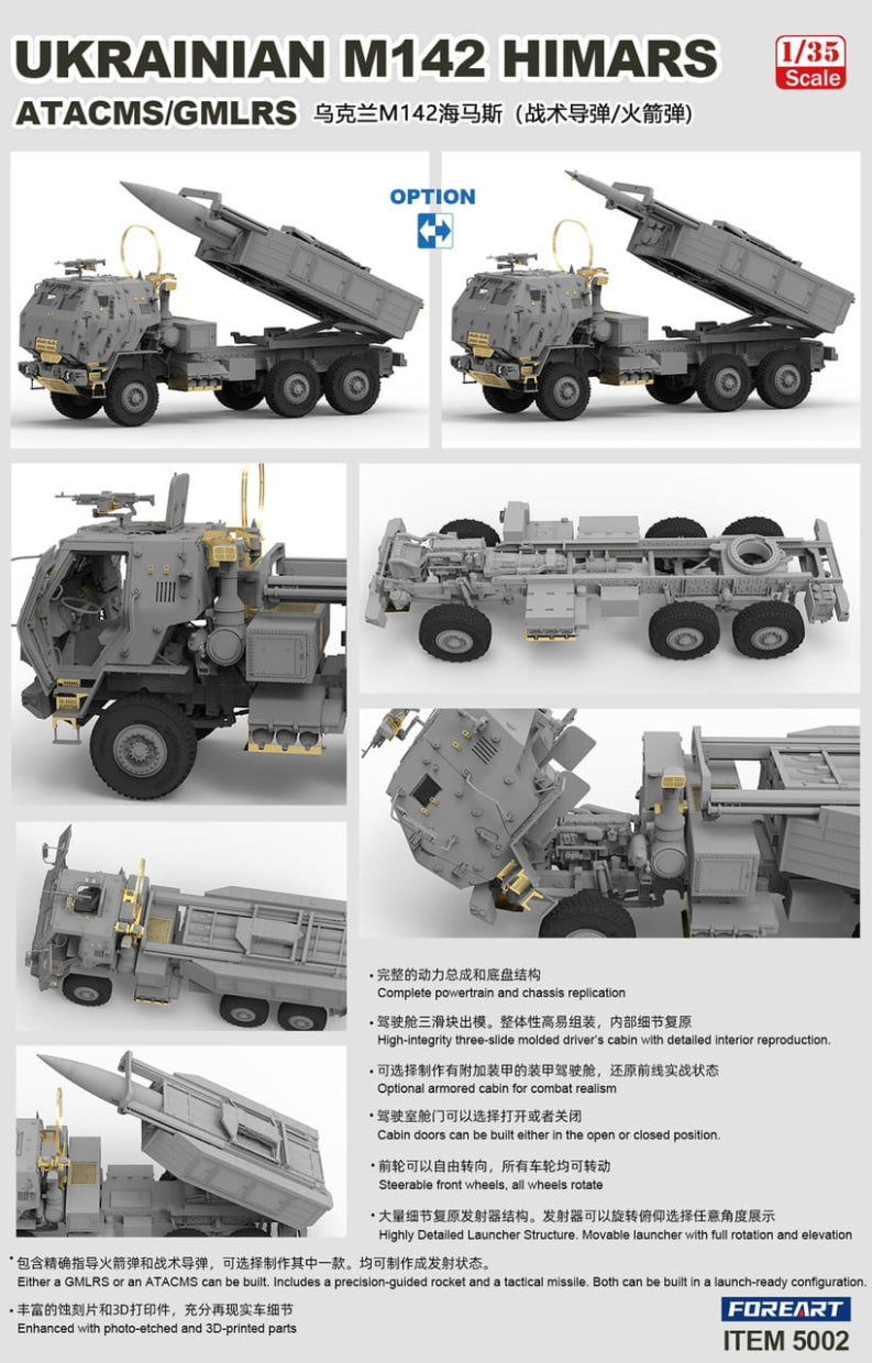 Montaje  de la maqueta del sistema lanzacohetes M142 HIMARS ATACMS en escala 1:35 de Foreart con referencia 5002