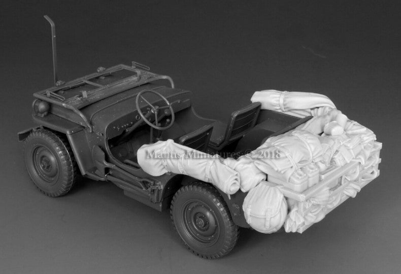 MANTIS MINIATURES (1/35) Basket & canvas for Jeep Willys (for Tamiya)