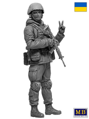 MASTER BOX (1/24) Serie Guerra russo-ucraina, Kit n. 1. Soldato ucraino, Difesa di Kiev, marzo 2022