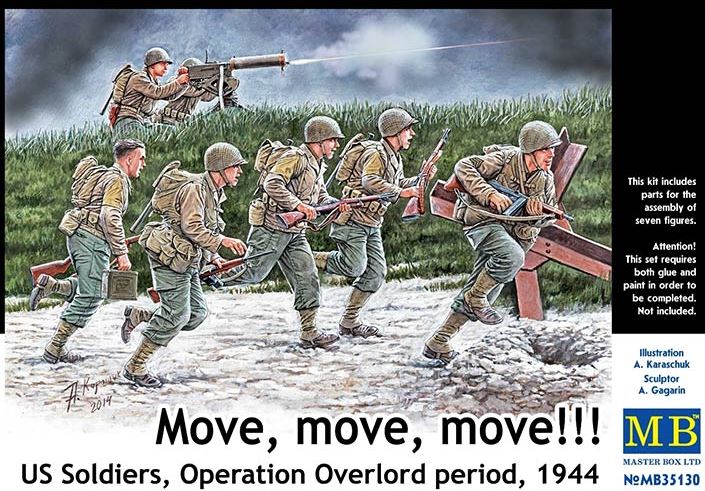 MASTER BOX (1/35) Move, move, move... US Soldiers, Operation Overlord period, 1944