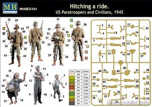 MASTER BOX (1/35) US Paratroopers and Civilians, 1945 Hitching a Ride