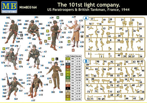 MASTER BOX (1/35) The 101st light company. US Paratroopers & British Tankman, France, 1944