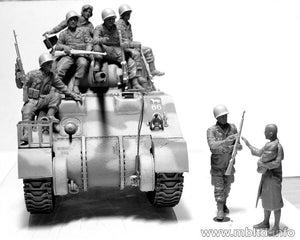 MASTER BOX (1/35) The 101st light company. US Paratroopers &  British Tankman, France, 1944