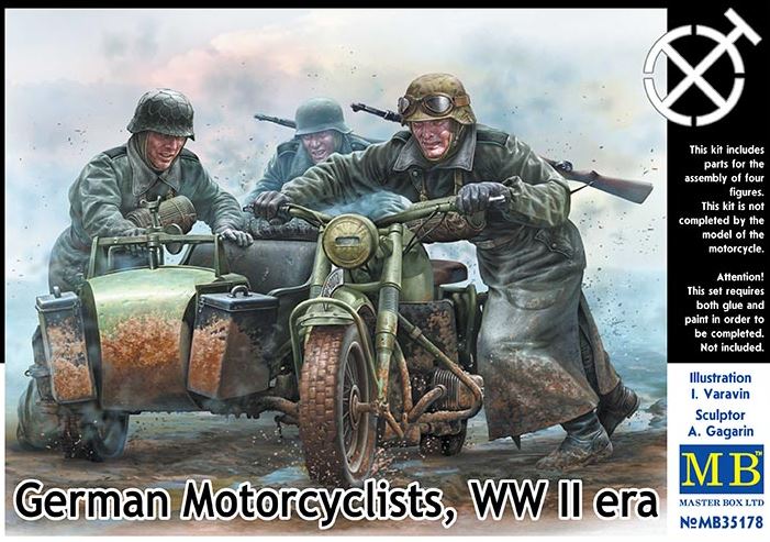 MASTER BOX (1/35) German Motorcyclists, WWII era