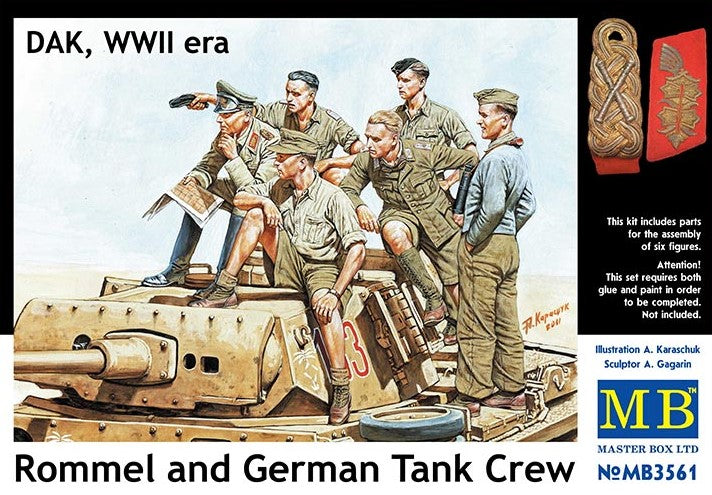 MASTER BOX (1/35) Rommel and German Tank Crew DAK, WW II era