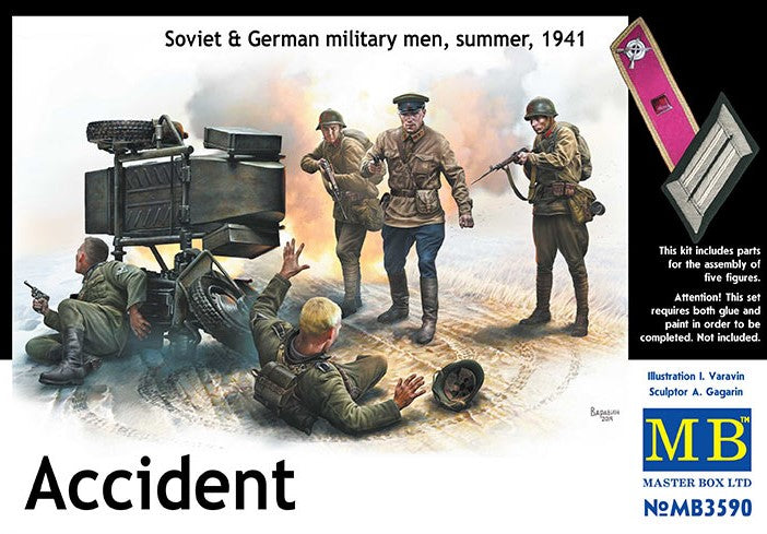 MASTER BOX (1/35) Accident - Soviet & German military men, summer, 1941