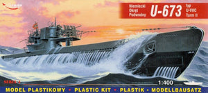 Portada de la caja del submarino alemán tipo VIIC U-673 en escala 1:400 de irage Hobby referencia 40412