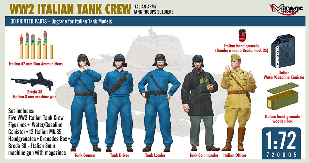 MIRAGE HOBBY (1/72) WW2 Italian Tank Crew