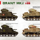 Esquemas de pintura 1 de la maqueta del tanque británico Grant Mk.I en escala 1:35 de Miniart referencia 35217