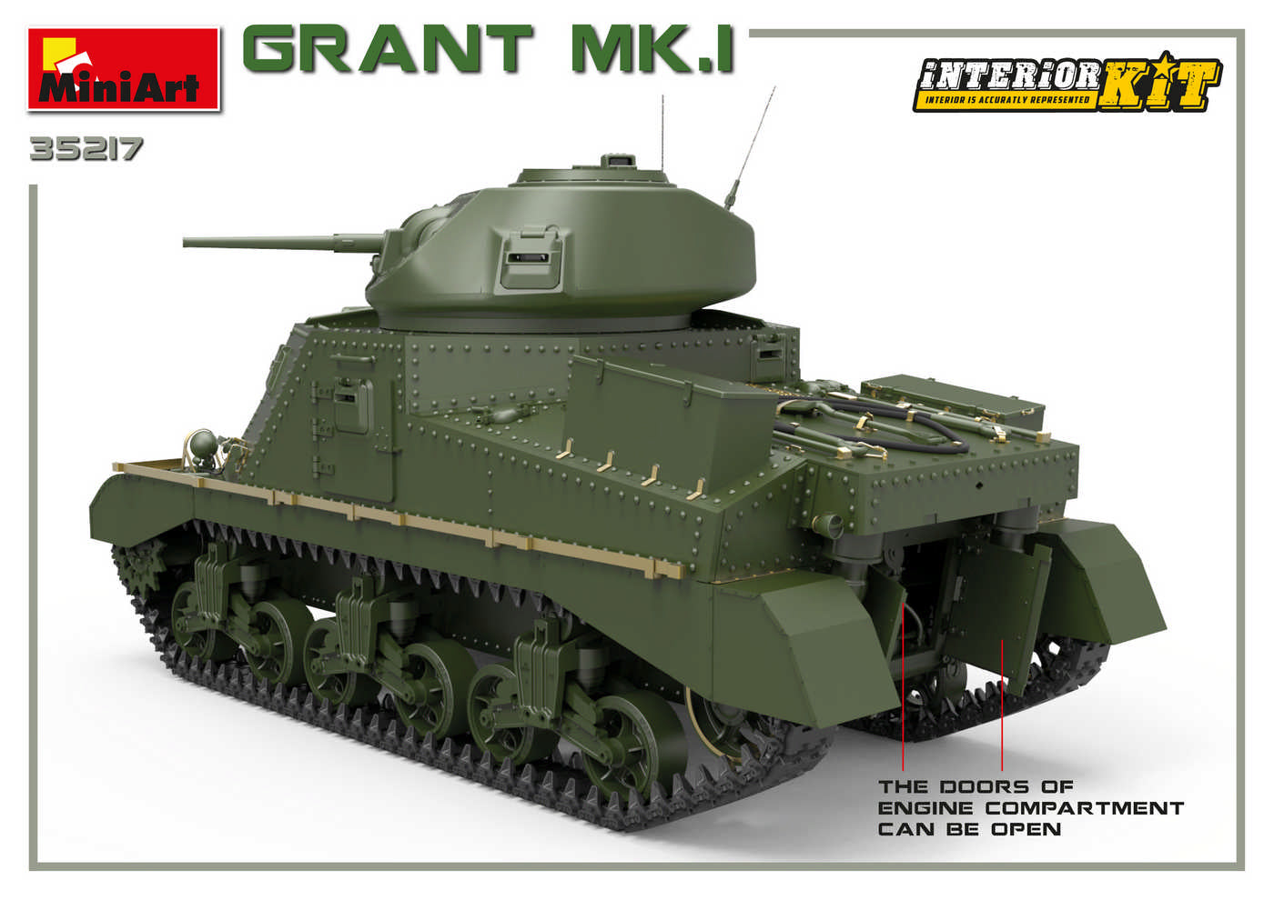 Trasera izquierda de la maqueta del tanque británico Grant Mk.I en escala 1:35 de Miniart referencia 35217